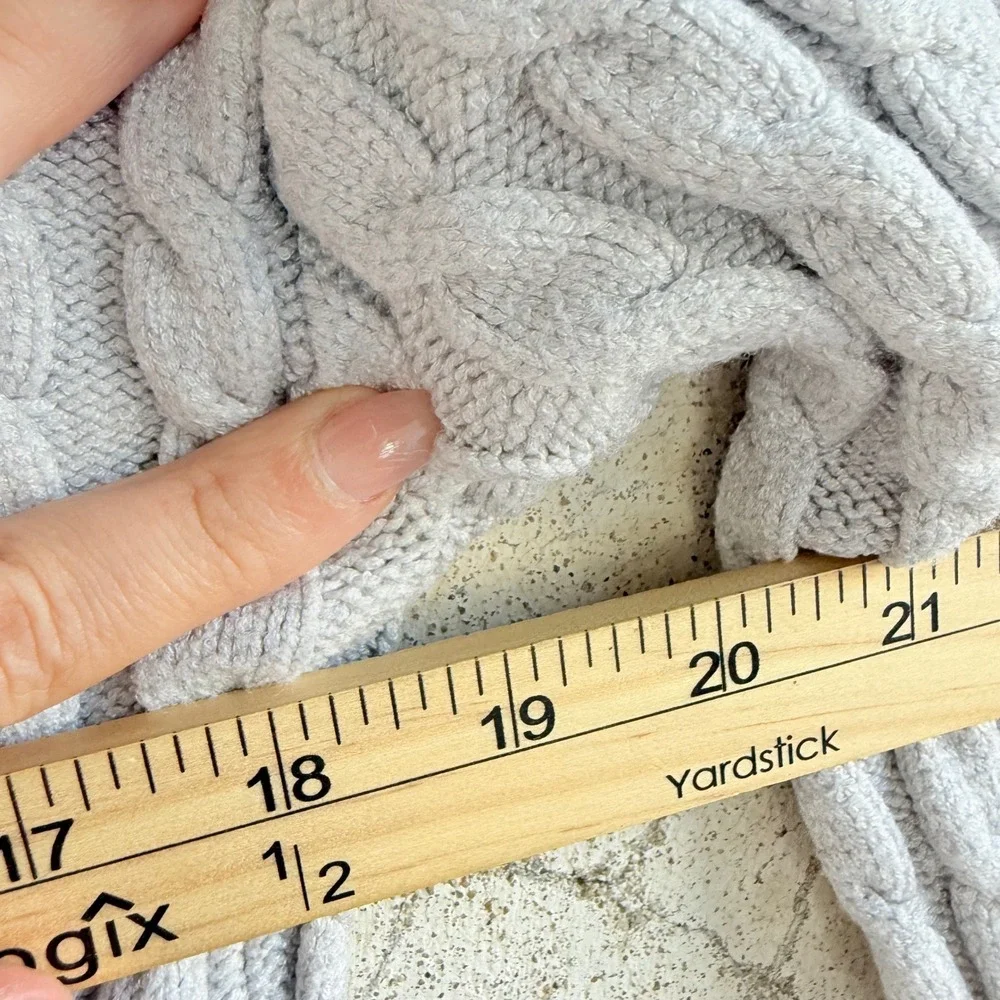 Philosophy Sweater Cable Knit Mock Neck Pullover Womens S Cozy Minimalist